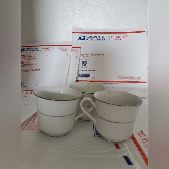 American Limoges Royal Bouquet Fine Porcelain 3 Tea Cups - Picture 1 of 4